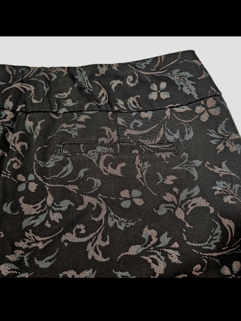 Soft Surroundings Black Floral Paisley Ankle Stretchy Comfy XL Pants Women - Picture 4 of 9